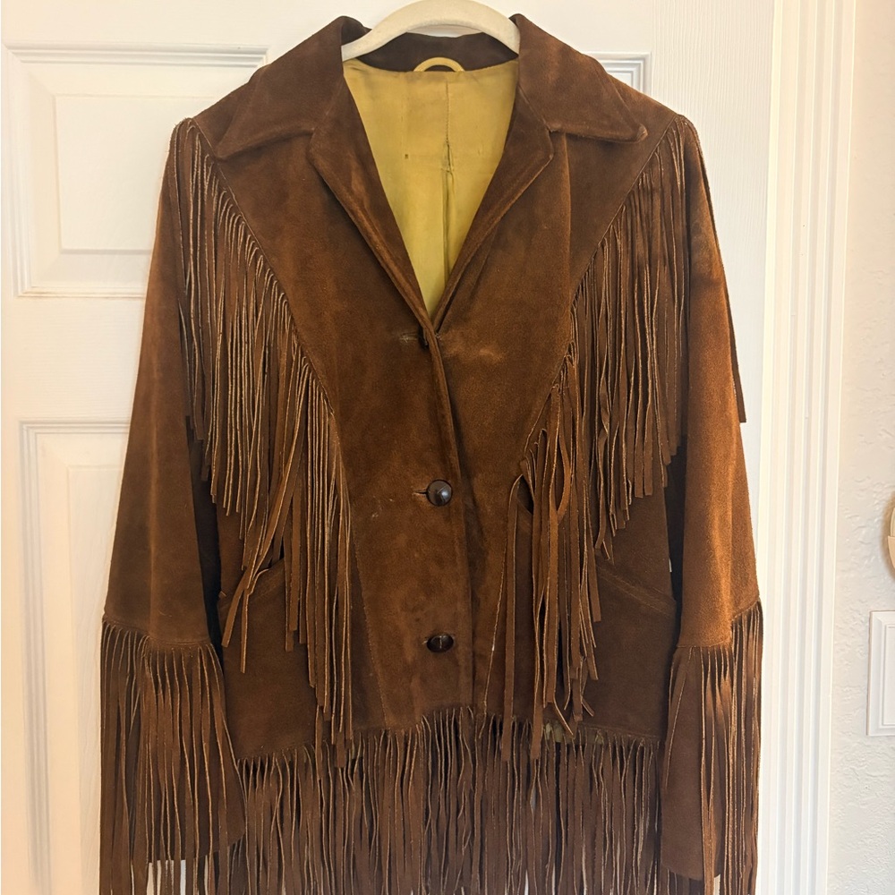 Brown Fringe Suede Jacket